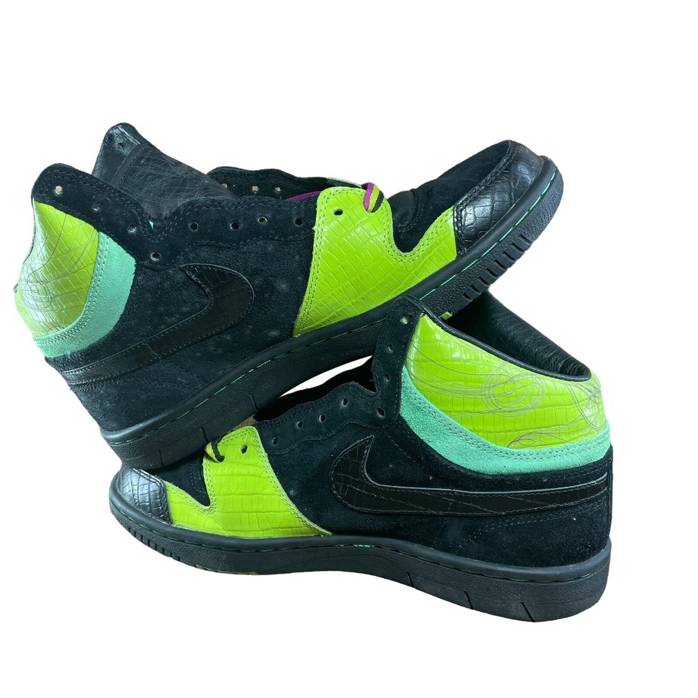 Nike Le Terme Swoosh Black and Green Sneakers‎ 313385-003 Men's SIZE 8.5 - Picture 10 of 13
